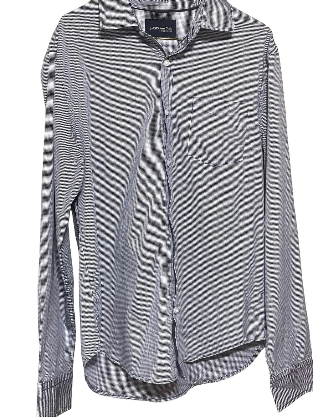 Jachs Men's Blue Micro-Check Dress Shirt